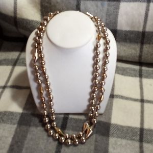 EUC Vintage Dauplaise Signed Silver Tone Metal Beaded Necklace